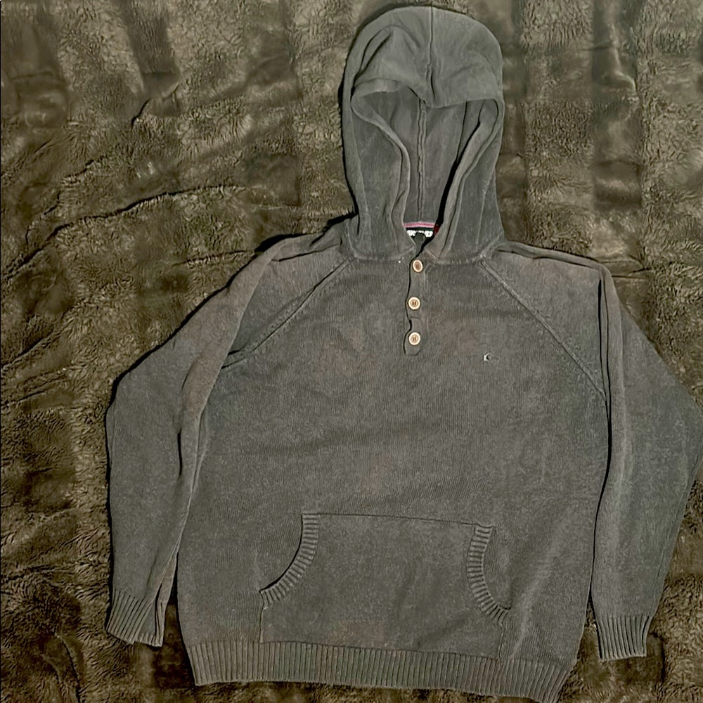 Men's Vintage Quiksilver Grey Woven Hoodie